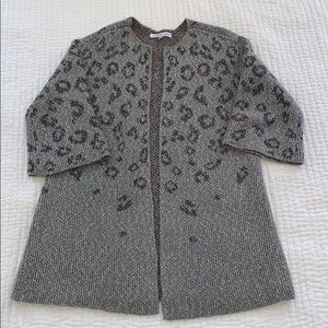 Anthropoligi Leopard Intarsia Cardigan XL